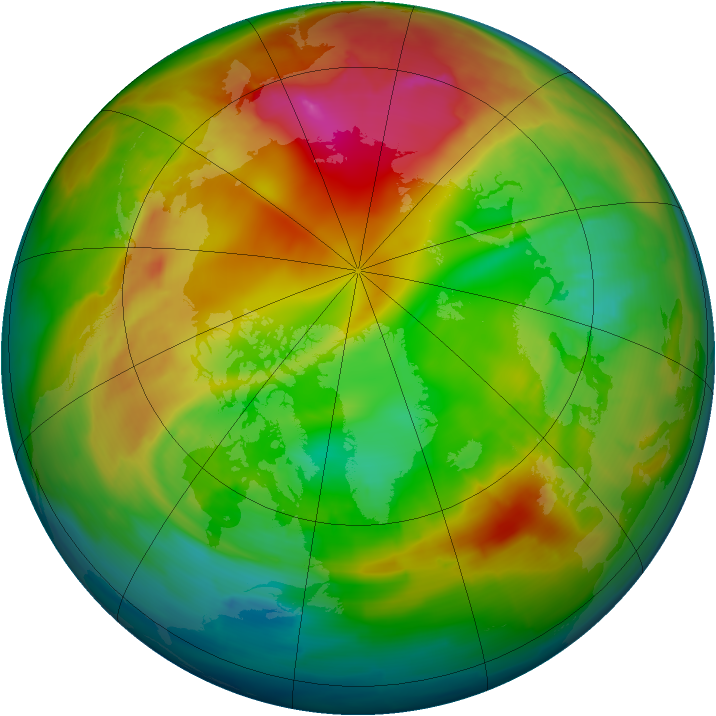Arctic ozone map for 03 February 2014